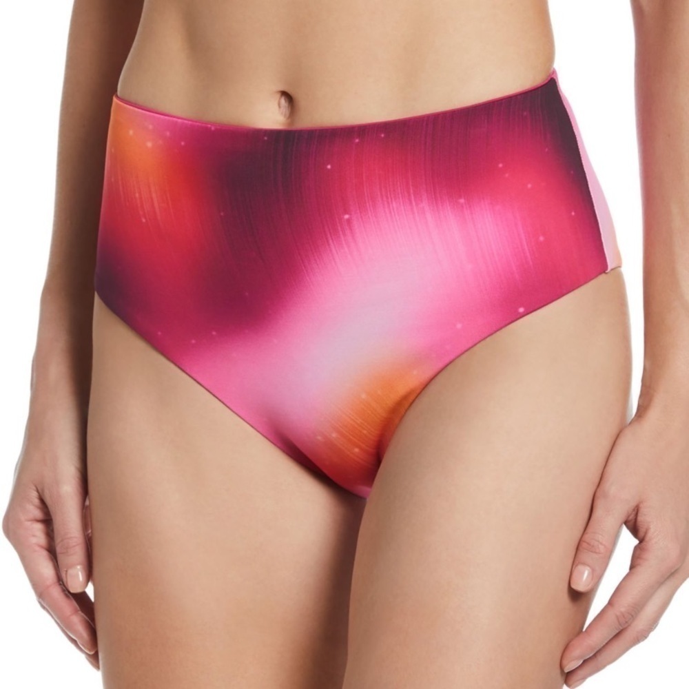 NWT Nike Reversible Pink High Waisted Cheeky Swim Bikini Bottom